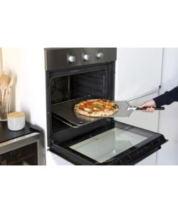 Pala per pizza "amica" con manico nero 25 cm e testa in alluminio 30 cm - gimetal